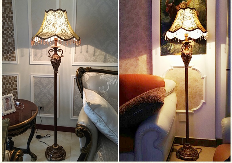 Resin Vintage Led Floor Lamp Classical Pastoral Styl Led Bulb Lamp E27 E26 110V 220V Floor Lamps for Living Room Lamp