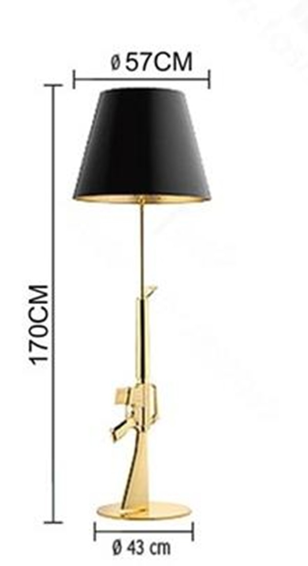 AK 47 floor light  gun floor lamp E27 gold black shade gold shade Nordic Modern  Bedroom Bed Light LED Floor LGold AK47
