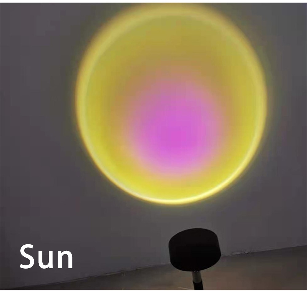 Sunset Projector Table Lamps Artistic Designer Ambient LED Rainbow Night Light Modern Light Fixture Shadow Halo USB Floor Lamp