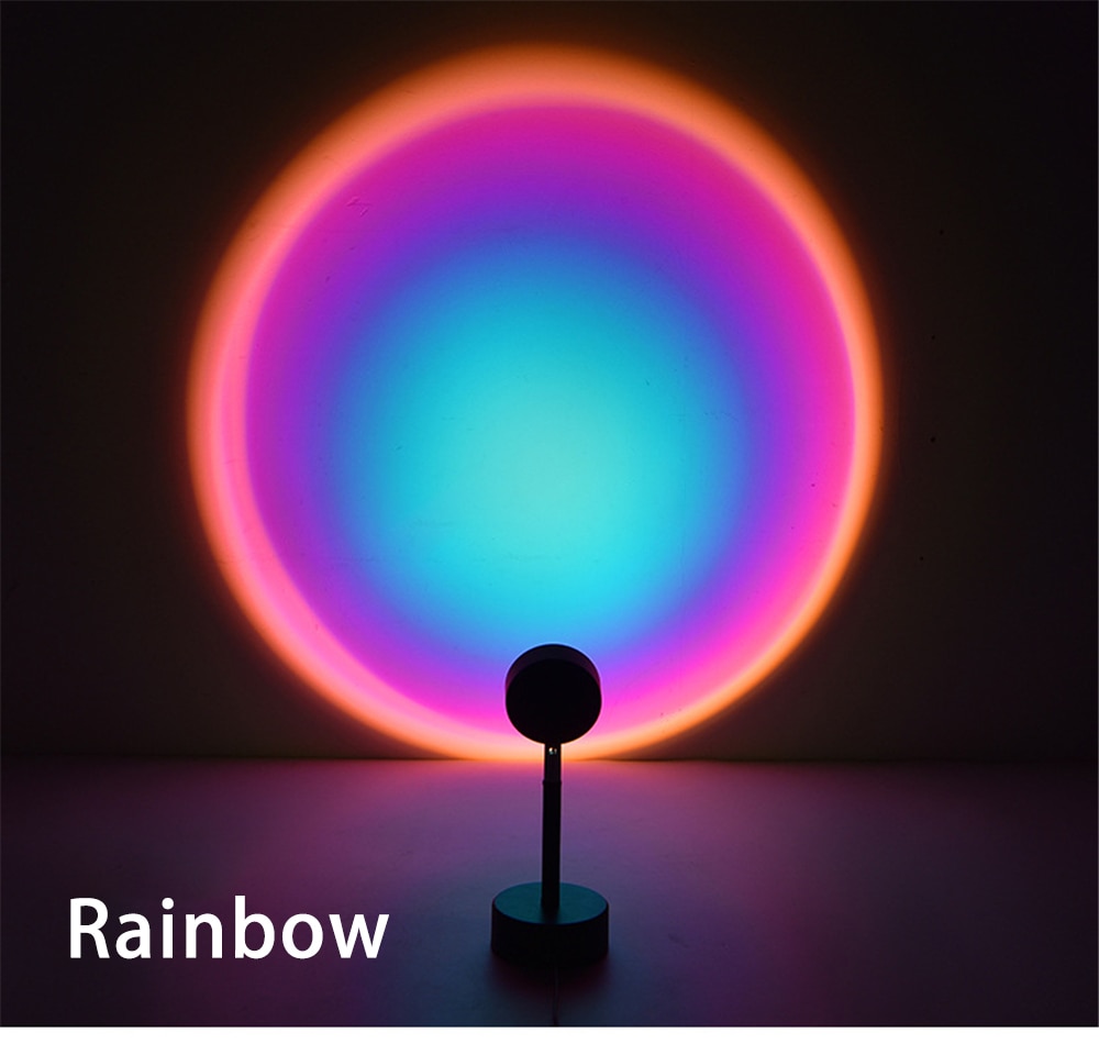 Sunset Projector Table Lamps Artistic Designer Ambient LED Rainbow Night Light Modern Light Fixture Shadow Halo USB Floor Lamp