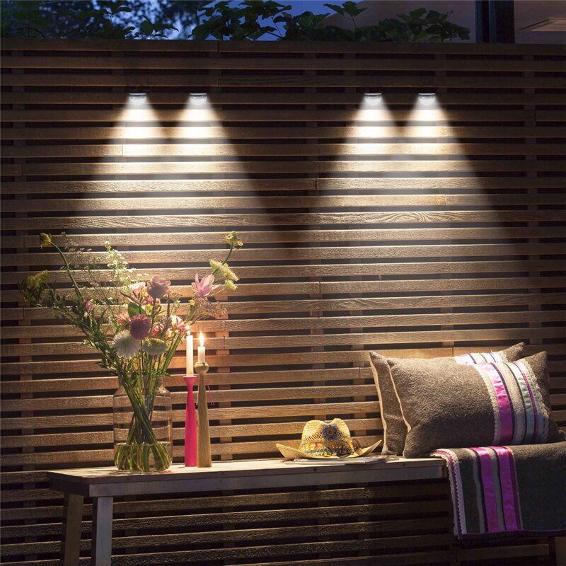 LED Solar Power Wall Mount Light Outdoor Warm White Waterproof Garden Yard Fence Lamp Solar Sconce Wall Light Decors Spotlight