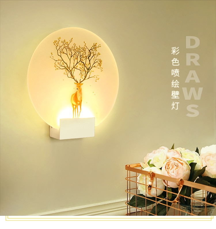 Artpad 8W Modern Romantic Loveliness Classic Picture Wall Lamp Bedside Bedroom Stair Corridor Porch Led Nordic Home Wall Light