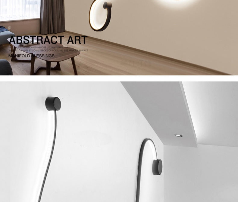 VEIHAO Modern Led Wall Lamp Living Room Bedroom Lamparas De Techo Pared Applique Murale Home Deco Sconce White Black Wall Lights