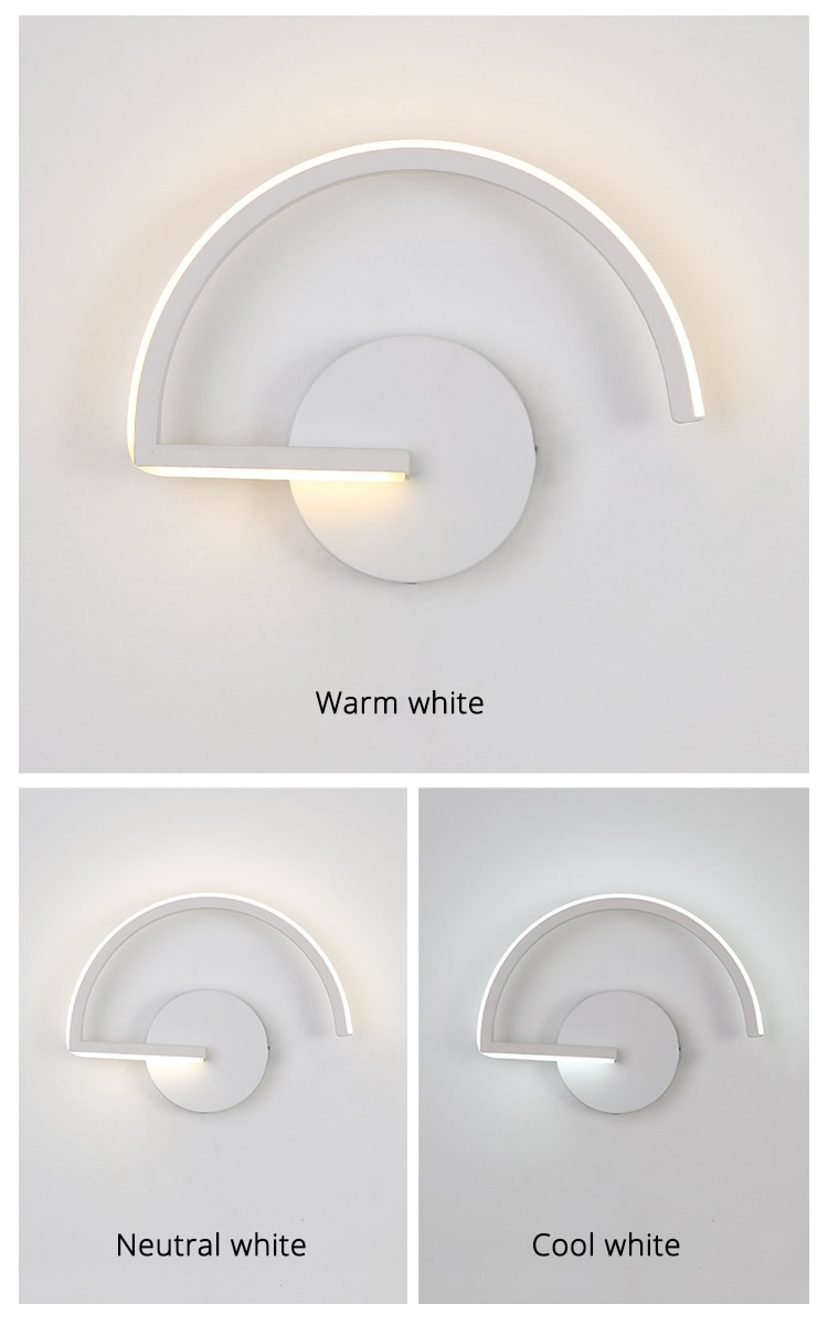 8W New Creative LED Wall Lamps For Living Room Bedroom Bedside Loft White Black Deco Lights Indoor Lighting Fixtures Luminaire