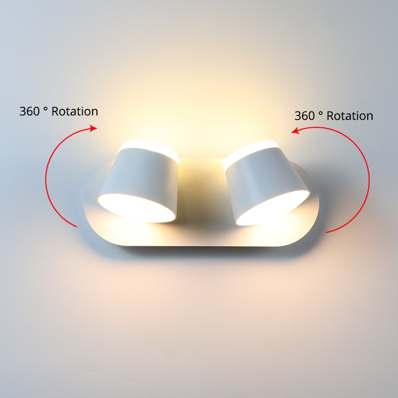 Indoor Wall Light 360 Degrees Adjustable LED Wall Lamp Aisle Wall Sconce Living Room Hotel Room Bedroom Lights 8W 16W 24W