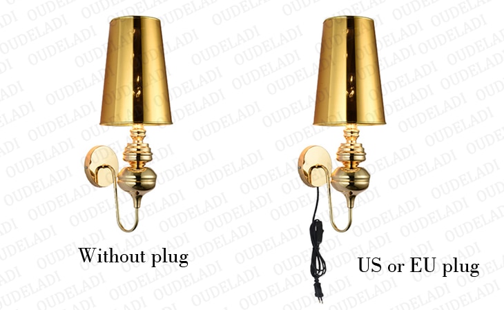 Modern Wall Lamps Glod/Silver/Black/White Cloth shade Wall Sconce Living Room Foyer Bedroom Beside Lamp Hotel Wall Lights