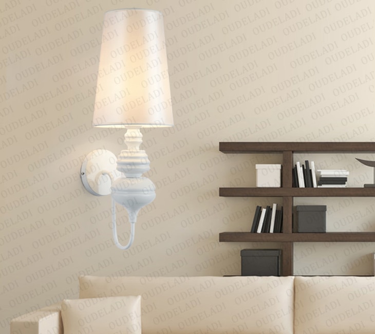 Modern Wall Lamps Glod/Silver/Black/White Cloth shade Wall Sconce Living Room Foyer Bedroom Beside Lamp Hotel Wall Lights