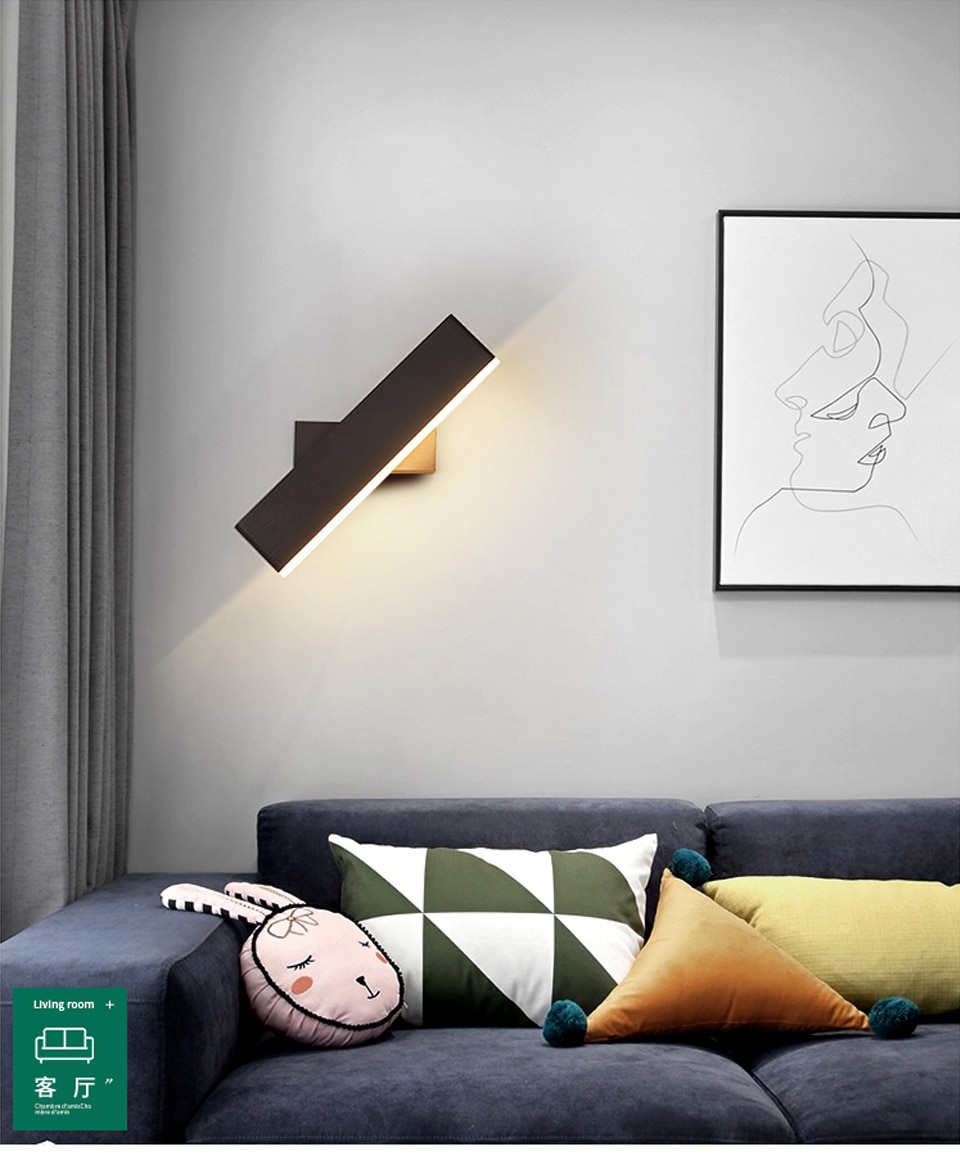 Nordic simple Aluminum LED Wall Lamp Modern Adjustable Lighting  White Brown Wall light With switch Home sconce Stairway Bedside