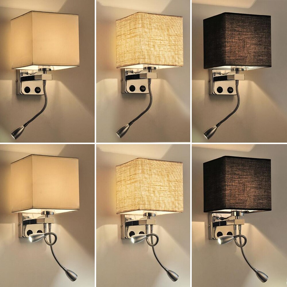 Wall Lights Lamp Sconce Switch Stairs Light Indoor Luminaires Fixture E27 Bulb Bedroom Decor Modern Bedside Lighting For Home