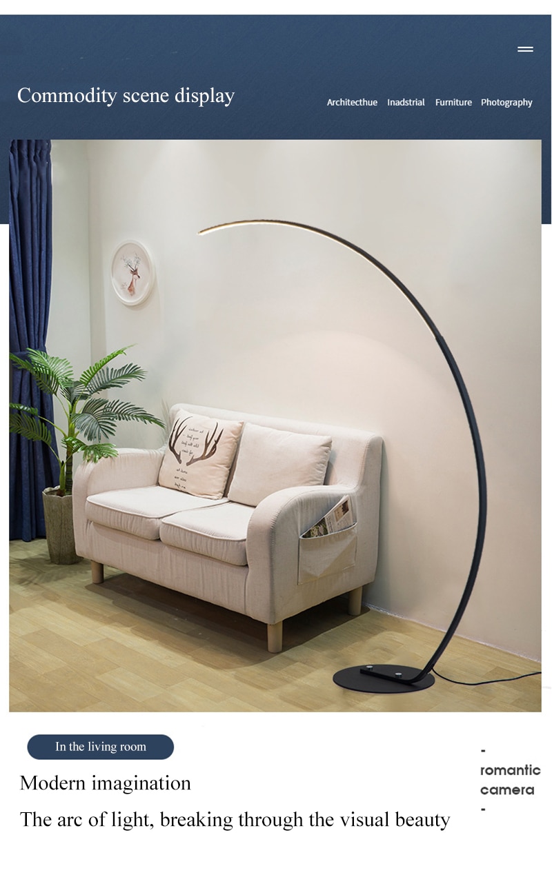 C Shade Floor Lamp Dimmable APP Control Colorful Black White Corner Floor Lamp Bedroom Decor Living Room Lamp Stand Lighting
