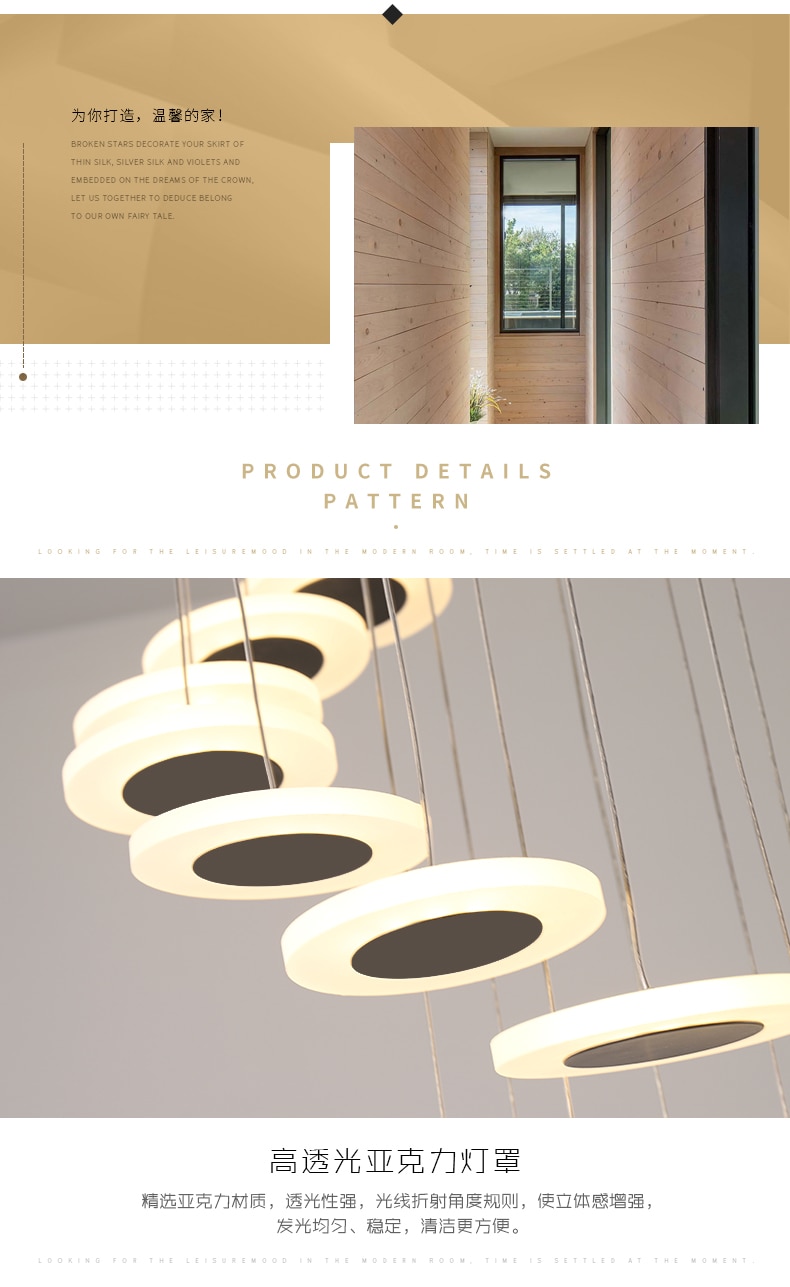 Modern LED chandelier living room pendant lamp bedroom fixtures stairs suspended lights restaurant hanging lighting luminaire
