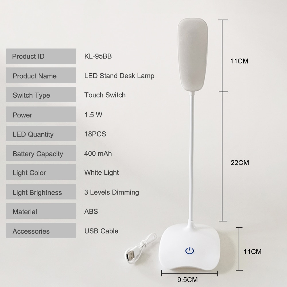 Table Lamp Rechargeable Desk Lamp Study Lamp Touch Switch Modern Table Lamp Flexible For Student Reading Study Desk Light