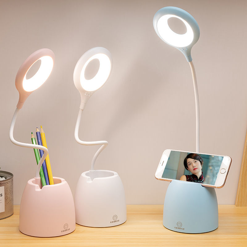 Table Lamp Leds USB Touch Night Light Stepless Dimming Desk Light Eye Protection Learning  Multi-Function Bracket Pen Holder