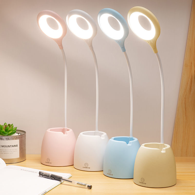 Table Lamp Leds USB Touch Night Light Stepless Dimming Desk Light Eye Protection Learning  Multi-Function Bracket Pen Holder