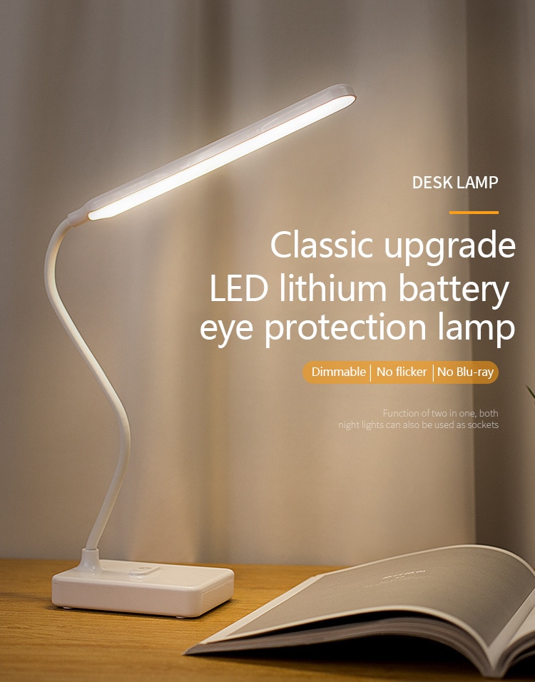 LED Desk Lamp Kids Reading Lights USB Eye Protection Touch Switch Folding Table Lamp Home Dimmable Work Office Lamp Desktop