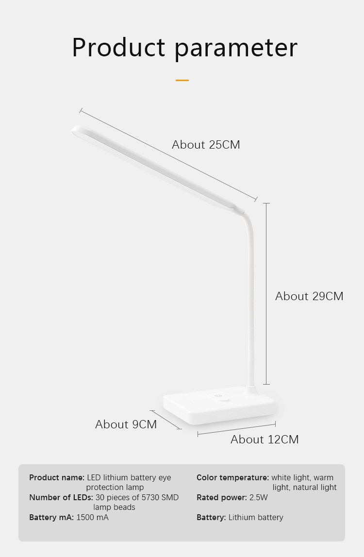 LED Desk Lamp Kids Reading Lights USB Eye Protection Touch Switch Folding Table Lamp Home Dimmable Work Office Lamp Desktop