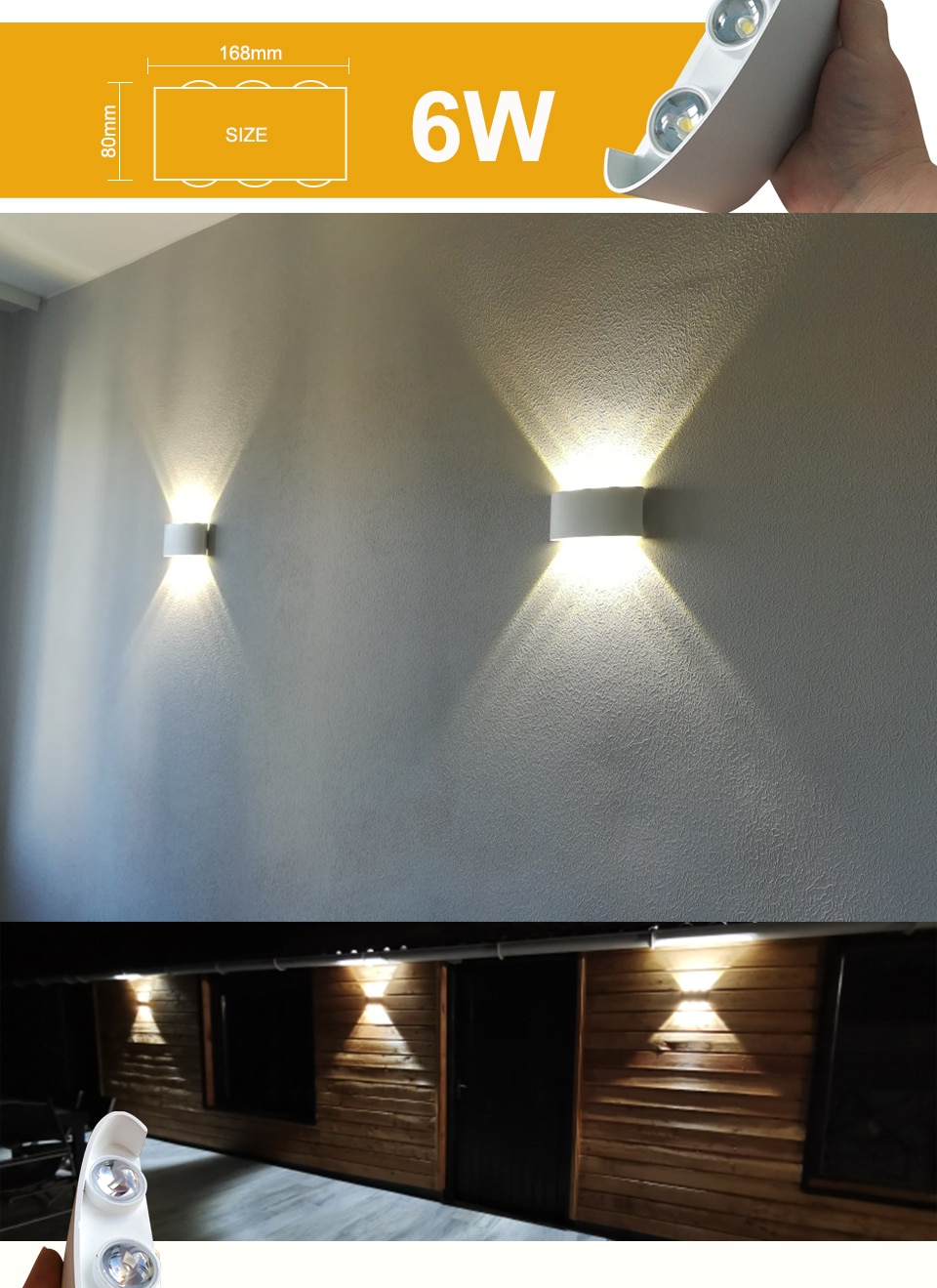 IP65 LED Wall Lamp Outdoor Waterproof Garden Lighting  Aluminum AC86-265 Indoor Bedroom Living Room Stairs Wall Light