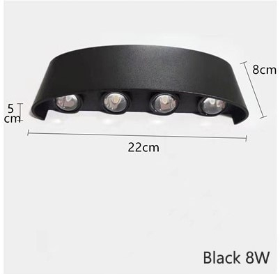 Thicker Nordic Wall Lamp Led Aluminum Outdoor Indoor Ip66 Up Down White Black Modern Home Stairs Bedroom Bedside Bathroom Light