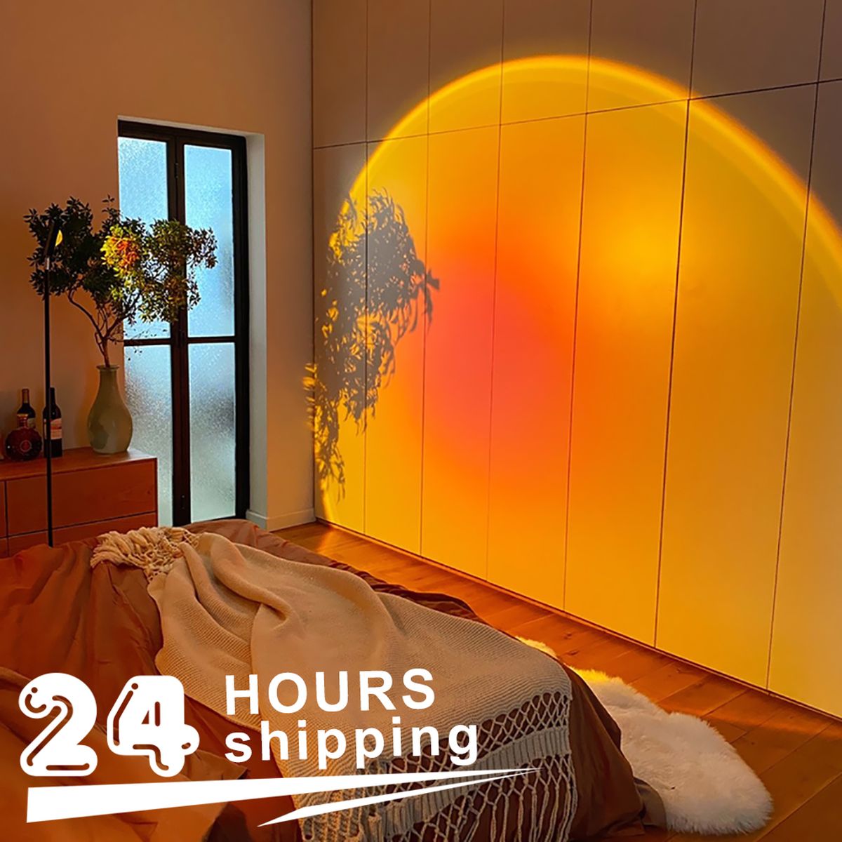 Led Night Light Sunset Lamp Projector For Background Wall Bedroom Decorative Table Lamp Desk Rainbow Sunset Projection Lamps