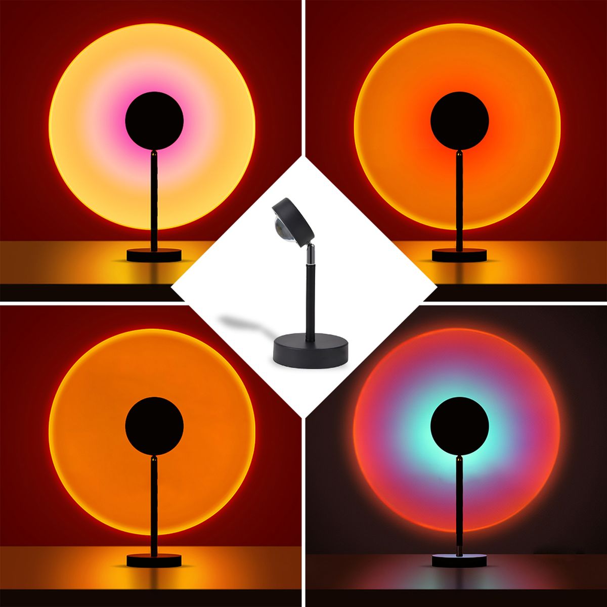 Led Night Light Sunset Lamp Projector For Background Wall Bedroom Decorative Table Lamp Desk Rainbow Sunset Projection Lamps