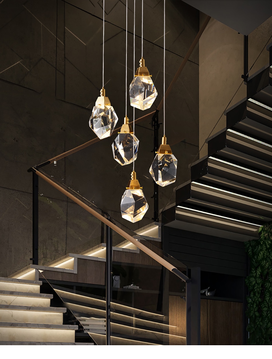 Modern luxury crystal pendant lights living dining room bedroom indoor lighting home decor loft kitchen LED hanging lamps