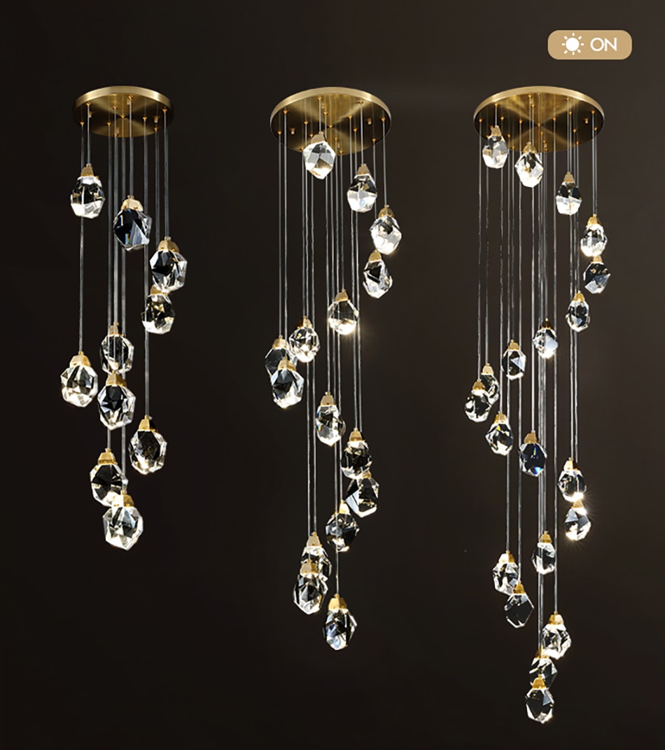 Modern luxury crystal pendant lights living dining room bedroom indoor lighting home decor loft kitchen LED hanging lamps