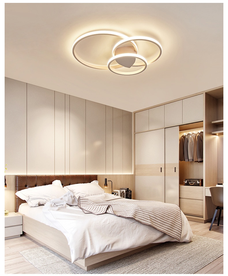 1/2/3 Rings Aluminum Chandeliers Ultra Thin For Dining Room Kitchen Studyroom Foyer Coffee Hall Bedroom Indoor Simple LED Lamps