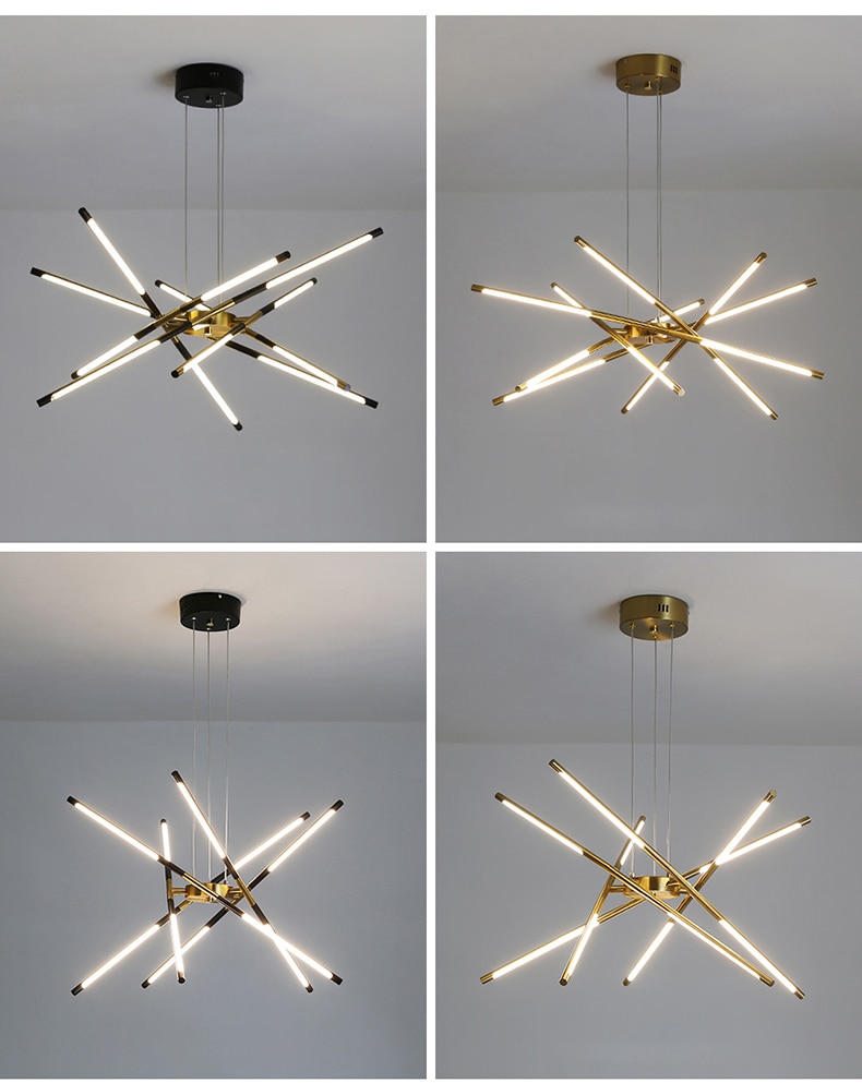 Nordic LED Chandelier Lamps for Home Living Room Dining Bedroom  Decoration Modern Golden Loft Villa Hanging LED Lights Lighting