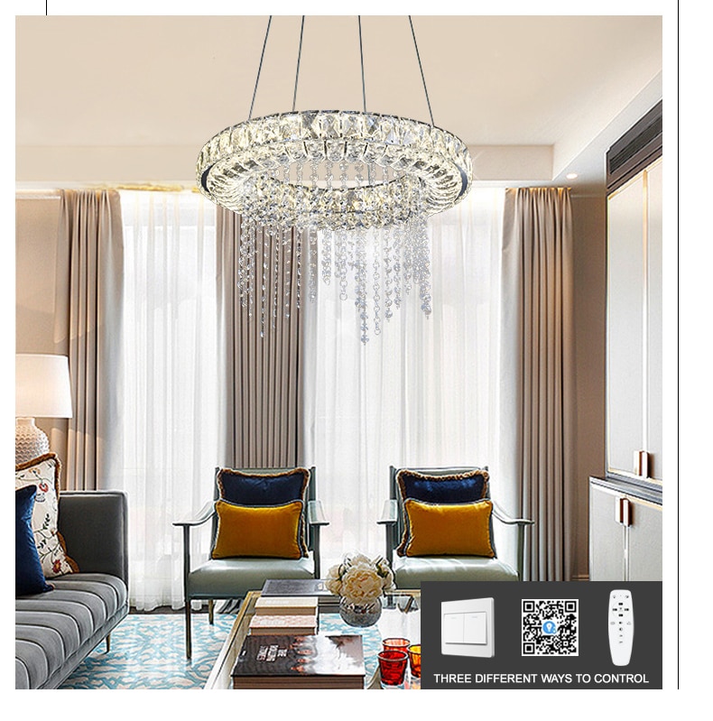 Dimmable LED Chandeliers Modern Crystal Smart Lighting For Dining room Kitchen Living room Lamp Chandelier lustre industriel
