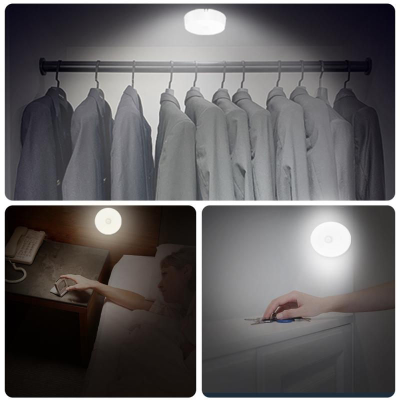 LED Motion Sensor Night Light USB Rechargeable Bedroom Wall Lamp Stairs Intelligent Body Light Sensor Lamp Home Energy-Saving