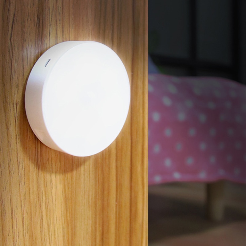 LED Motion Sensor Night Light USB Rechargeable Bedroom Wall Lamp Stairs Intelligent Body Light Sensor Lamp Home Energy-Saving