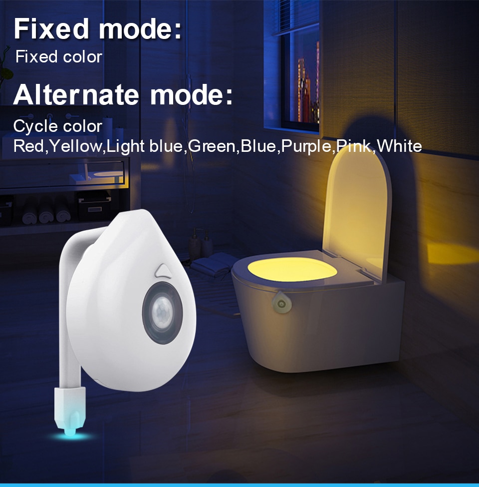 LED Toilet Lid Induction Lamp Night Light Human Motion Activated Sensor Lamp