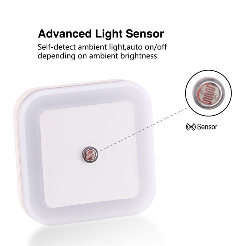 Wireless Sensor LED Night Light EU US Plug Mini Square Night Lights For Baby Room Bedroom Corridor Lamp