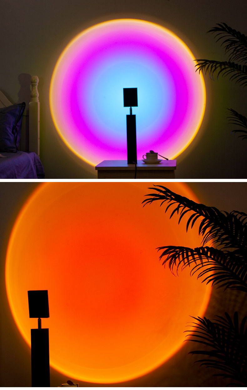 Rainbow art sunset projection floor lamp creative decoration designer atmosphere lamp sun never sets floor light
