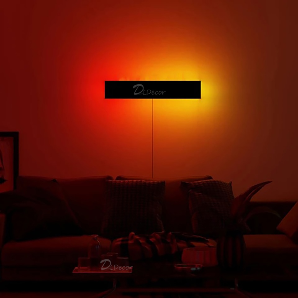 Minimalism RGB LED Wall Lamp for Living Room Decoration Colorful Bedroom Bedside Wall Lights Remote Control Dining Room Lighting