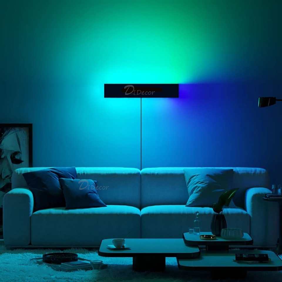 Minimalism RGB LED Wall Lamp for Living Room Decoration Colorful Bedroom Bedside Wall Lights Remote Control Dining Room Lighting