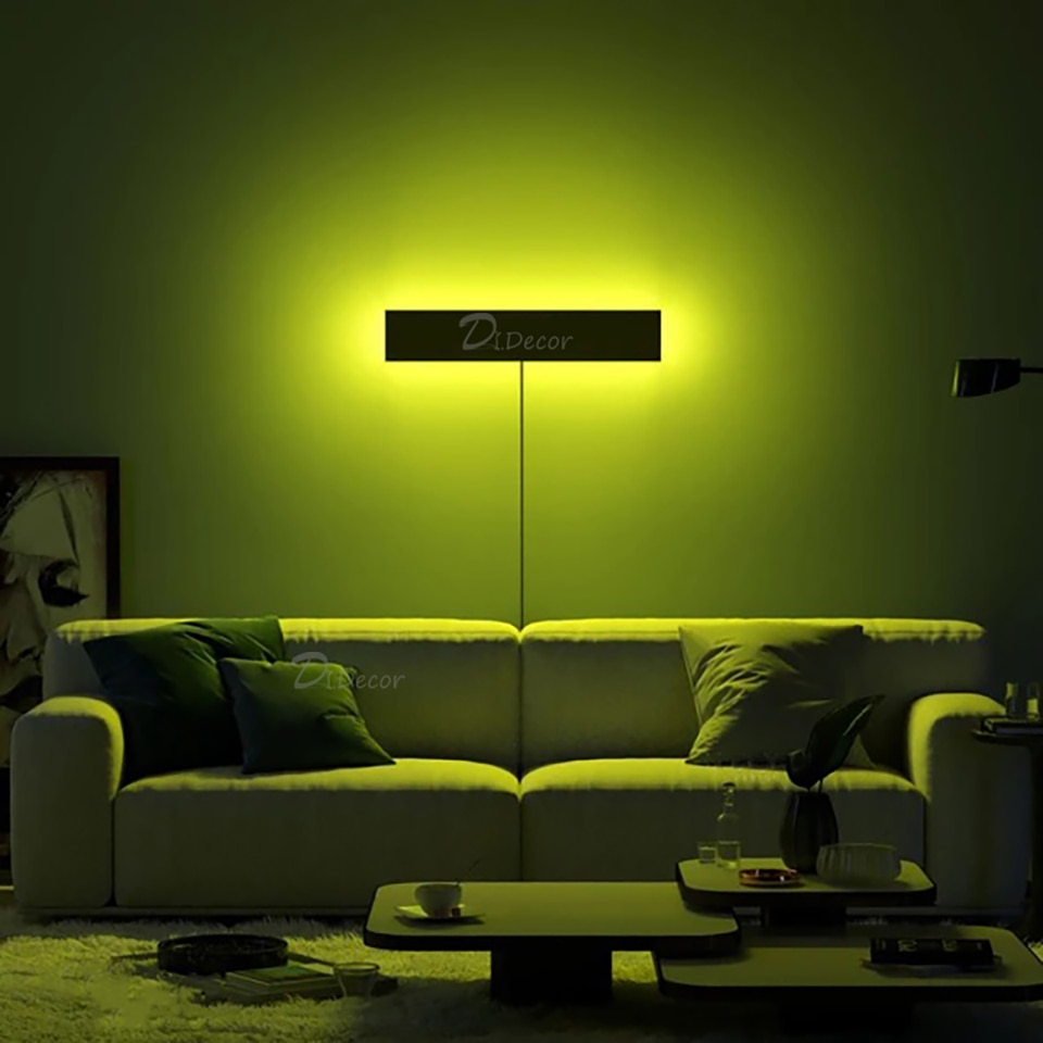 Minimalism RGB LED Wall Lamp for Living Room Decoration Colorful Bedroom Bedside Wall Lights Remote Control Dining Room Lighting