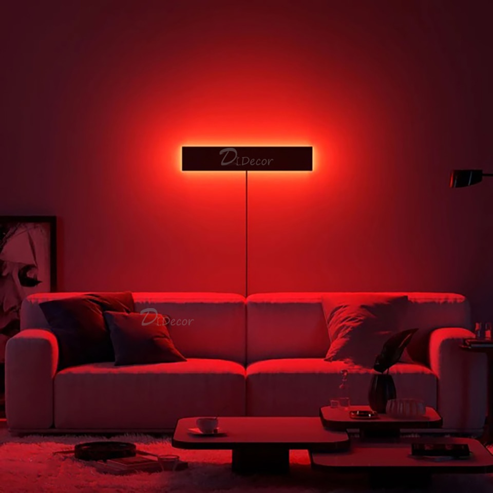 Minimalism RGB LED Wall Lamp for Living Room Decoration Colorful Bedroom Bedside Wall Lights Remote Control Dining Room Lighting