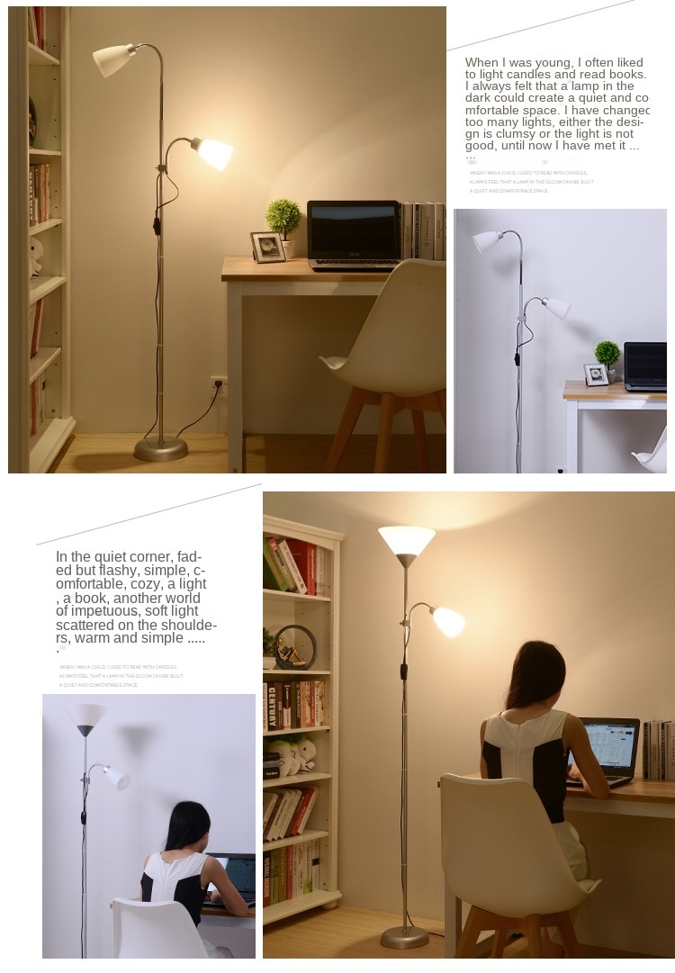 Modern European Style Floor Lamp Bedroom Living Room zi mu deng LED Vertical Type Lamp Minimalist Eye Protection Floor Lamp