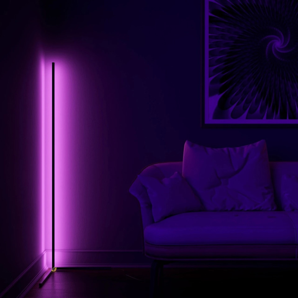 Modern LED Corner Floor Lamp Atmosphere Light Lights Colorful Bedroom Living Room Home Decoration Indoor Lighting Standing Lamps