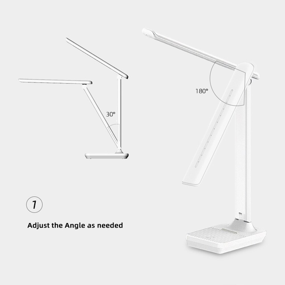 LED Desk Lamp Rechargeable 1200mAh 3 Lights Color Dimmable Brightness Phone Holder Base Leather Table Lamp Table Top Lantern