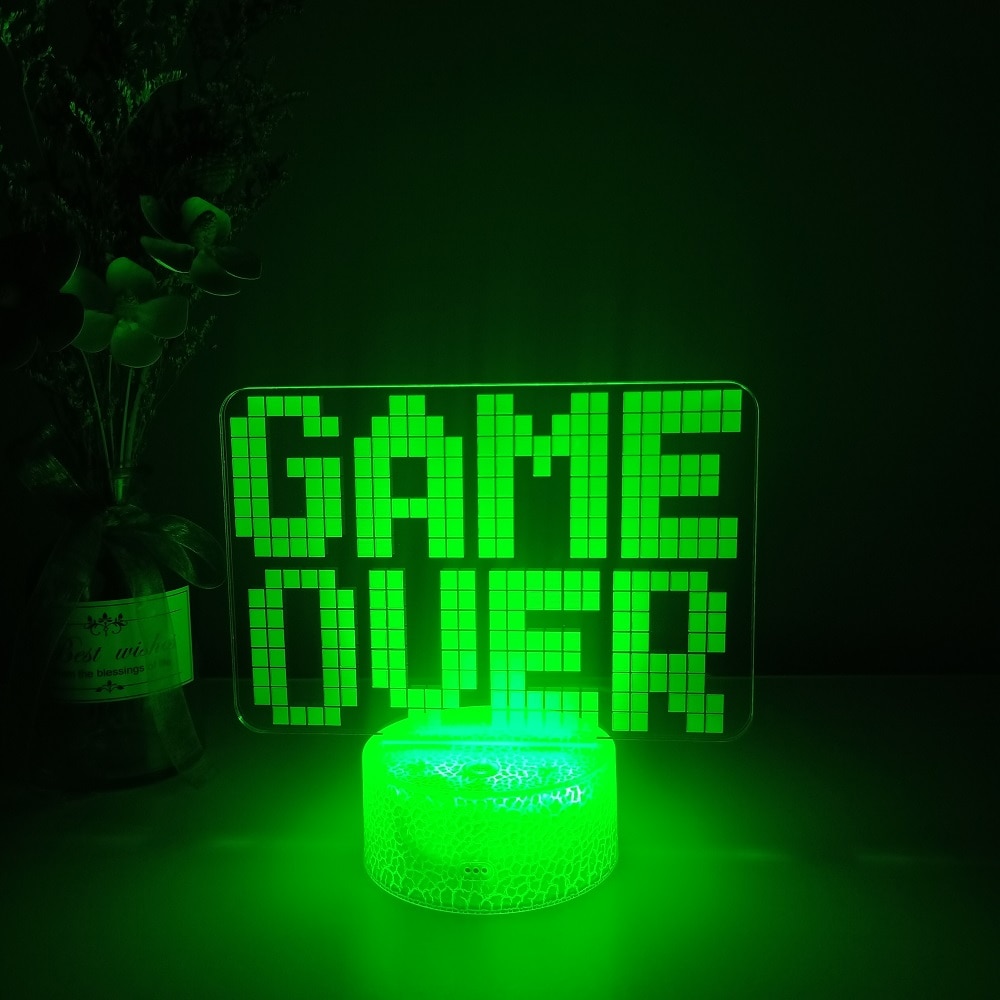 3D Night Lamp Gaming Room Desk Setup Lighting Decor on the table Game Console Icon Logo Sensor Light for Kids Bedside Gift