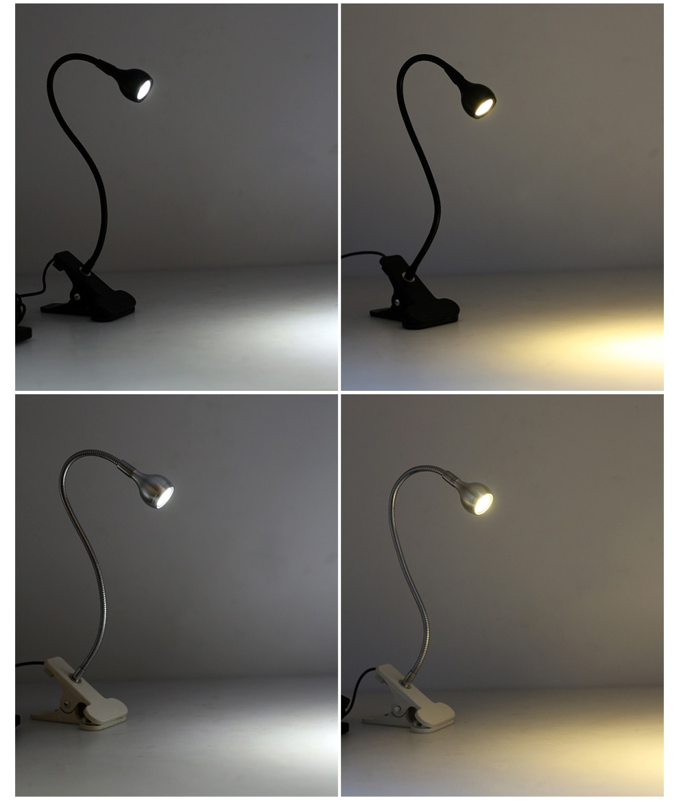 LED Desk Lamp with Clip 1W Flexible LED Reading Book Lamp USB Power Supply LED Night lights