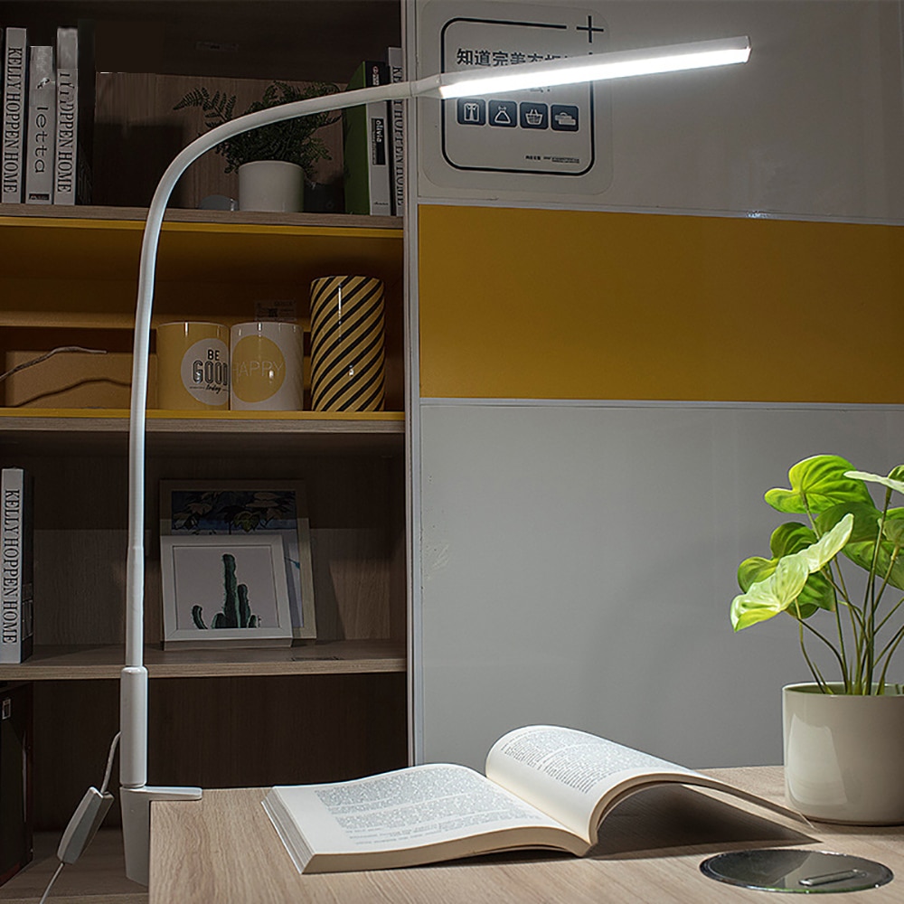 Long Arm Table Lamp Clip Office Led Desk Lamp USB Eye-protected Lamp For Bedroom Led Light 5-Level Brightness&Color 10W