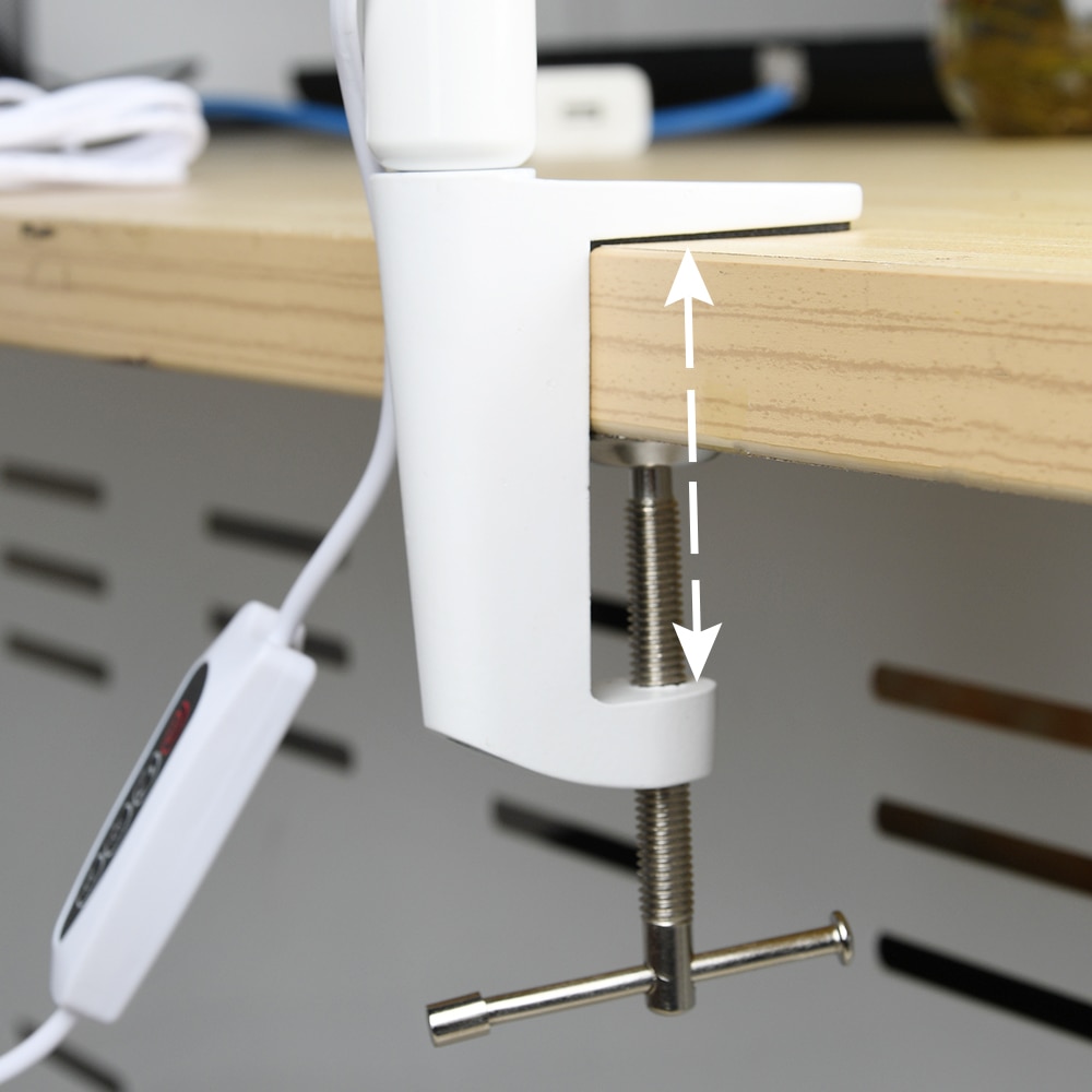 Long Arm Table Lamp Clip Office Led Desk Lamp USB Eye-protected Lamp For Bedroom Led Light 5-Level Brightness&Color 10W