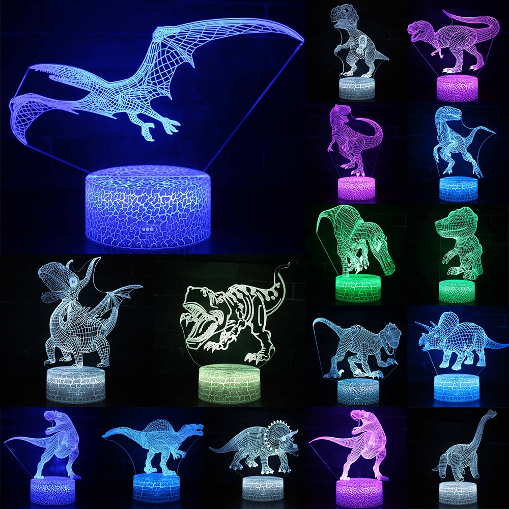 Desktop Bedside 3D LED Night Light Dinosaur series Gift Desktop Decoration Remote & Touch Control  Kids LED Table Desk Lamp  D30