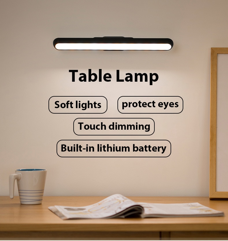 LED Desk Lamp USB Power Stepless Dimming Night lights Read Eye-protect Wireless Touch Desktop Table Lamp Study Bedroom Lighting