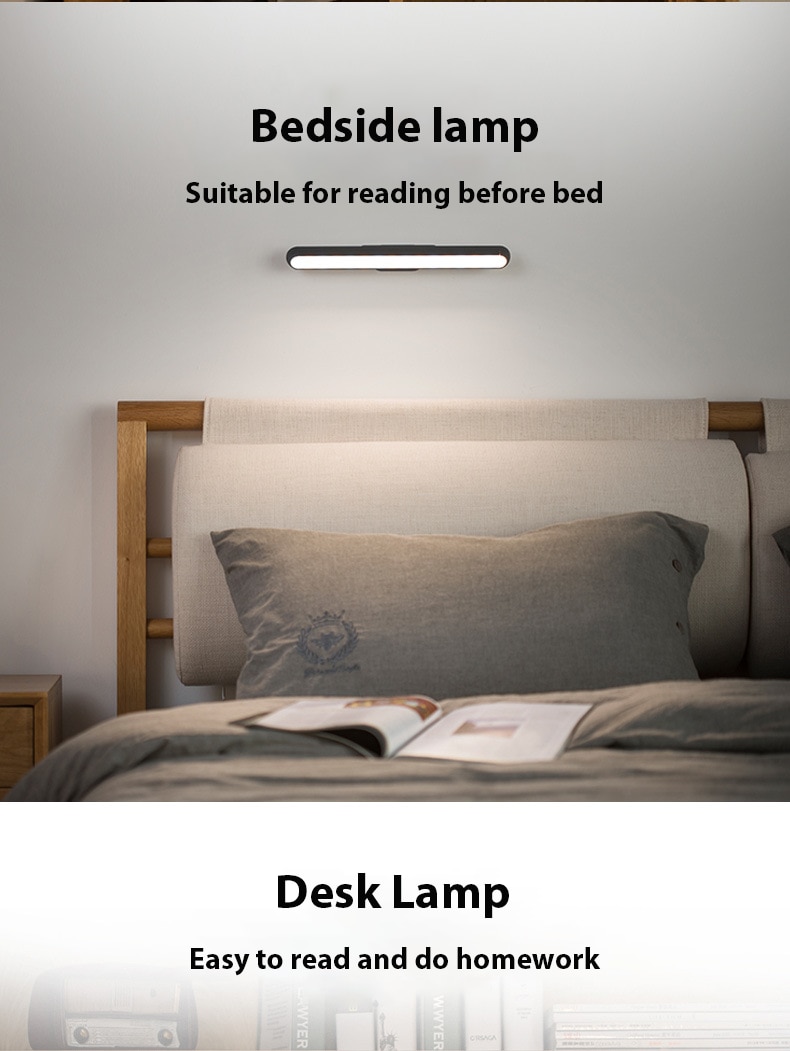 LED Desk Lamp USB Power Stepless Dimming Night lights Read Eye-protect Wireless Touch Desktop Table Lamp Study Bedroom Lighting