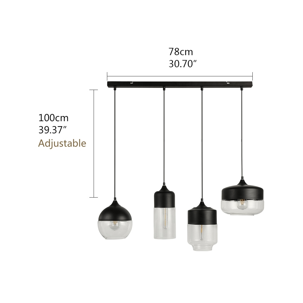 Nordic Modern loft hanging Glass Pendant Lamp Fixtures E27 E26 LED Pendant lights for Kitchen Restaurant Bar living room bedroom