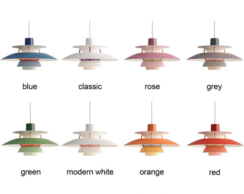 Nordic design PH5 LED Pendant lights Colorful Umbrella shape lustre suspension lamp for dinging room living room decoration